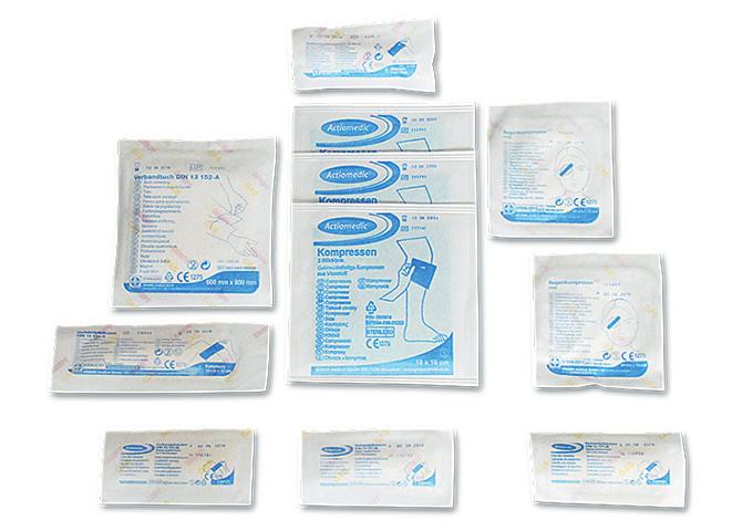 Sterileprodukte-Austauschset für DIN-Füllungen Sterile Produkte sind mit einem Verfallsdatum versehen und müssen regelmässig ersetzt werden.