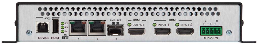 DM-NVX im Detail 1 SFP 1Gb Port for Fiber HDMI Output 2 RJ45 1Gb Ethernet Ports USB 2.