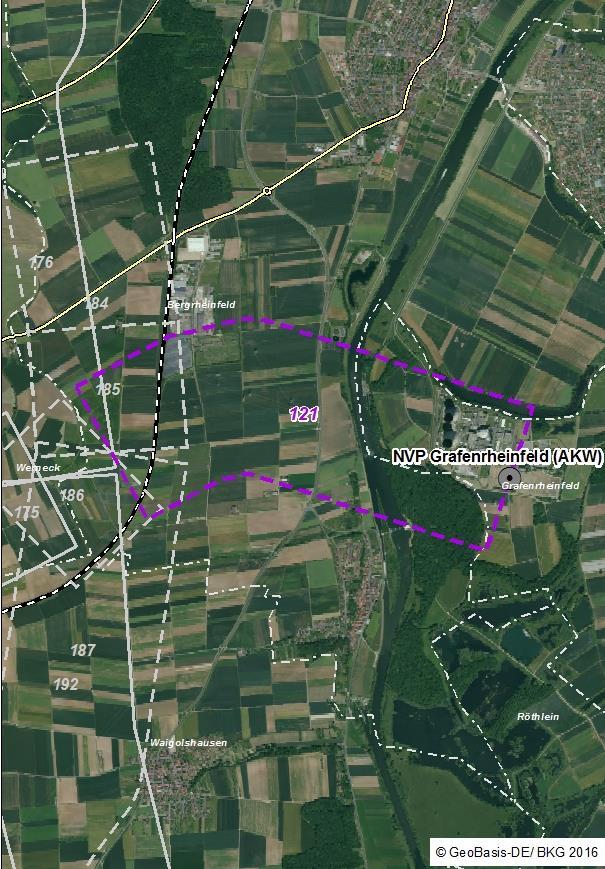 Kurzsteckbrief Trassenkorridorsegment 121 Anbindung an den NVP Grafenrheinfeld Übersicht
