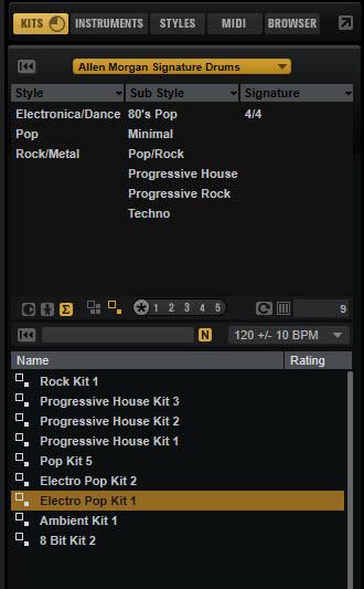 Erste Schritte Kits laden Sie können Ihre MIDI-Pattern und Styles verwalten, indem Sie zum Beispiel neue Unterordner zur Ordnerstruktur hinzufügen, MIDI-Dateien verschieben oder entfernen usw.