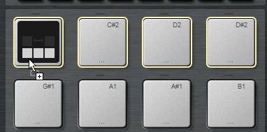 Arbeiten mit den Pads Pattern-Pads Wenn der Player, der für das Pad verwendet wird, diesen Style nicht unterstützt, wird die Datei in ein MIDI-Pattern konvertiert und im MIDI Player geladen.