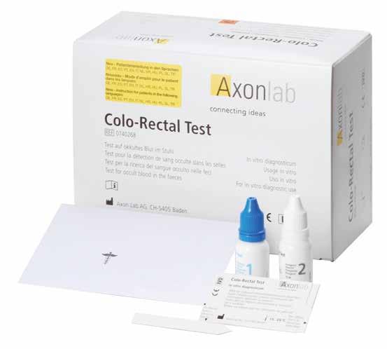 Guajak-basierte sowie immunologische Methode kein ergänzendes System nötig icolo-rectal Test Colo-Rectal Test Immunologischer Schnelltest zum spezifischen Nachweis von humanem Hämoglobin im Stuhl