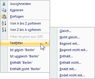 Und nun aktivieren Sie Berlin. Klicken Sie auf [_OK_]. Es werden nur noch die Berliner angezeigt. Um die Filterung auszuschalten, klicken Sie beispielsweise auf die Schaltfläche.