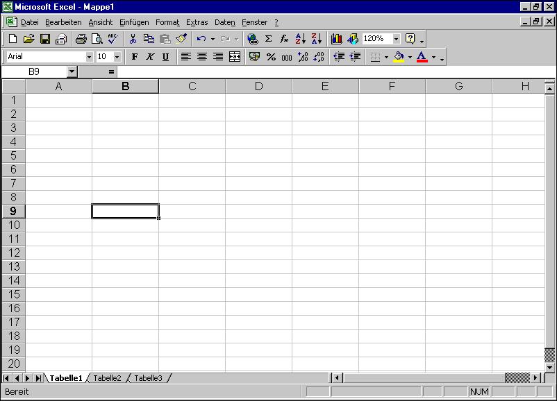 In dem untenstehenden Bild ist daher nur ein Teil des Excel-Bildschirms benannt. Weitere Elemente werden in den nachfolgenden Kapiteln beschrieben.