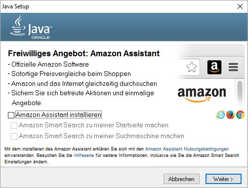 exe from the download folder => DE: Amazon Installation