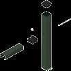 Verbindung am Endpfosten Verbindung zur Montage von stumpfen Winkeln über 140 Barofor Round Barofor Square Baroofor Deco Pfosten Stahlpfosten aus Quadratrohr: 60 x 60 x 2. Mit Plastikkappe.