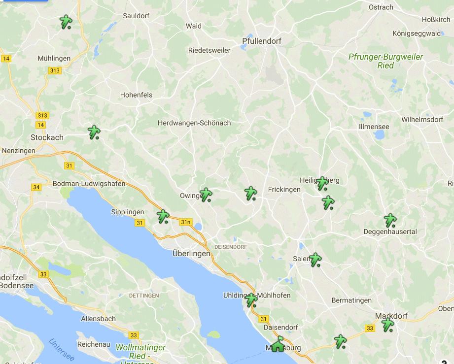 Spielorte C Staffel III Saison 2018/2019 Kartendaten 2018 GeoBasis-DE/BKG ( 2009), Google Entfernungen zu den Spielorten Spfr. Ittendorf-Ahausen II 6,3 km SG Heiligenberg-Illm.