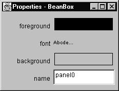 Fenster BeanBox: Aktuelle Anwendung