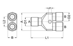 Steckanschlüsse mit Lösehülse und 1 Dichtung 22 Hohe Zuverlässigkeit bis 16 bar; geeignet für die meisten Anwendungen Schottanschluss 2600 Artikel-Nr. für Schlauch G SW L L3 max.