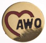 schwarz, rot, gold mit 2-farbigem AWO Logo ø 0,8 cm 0,92 1,09 71100 Abzeichen Mitgliedschaft weiß