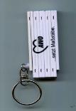 Schlüsselring Mini- Kunststoff-Glieder-Zollstock 50 cm Farbe weiß mit