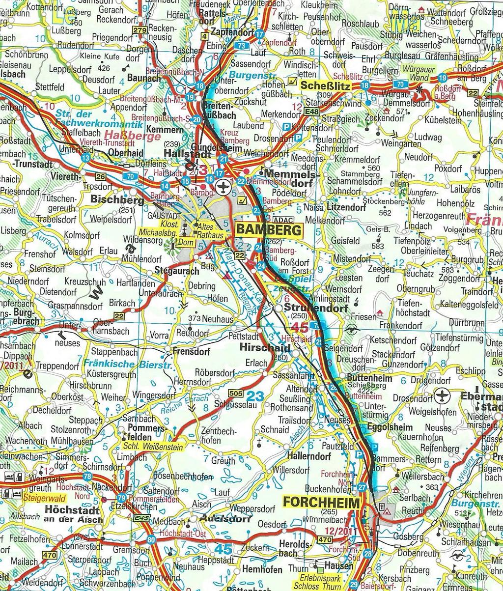 Güterumfahrung von Bamberg als A73-Parallele Länge ca.