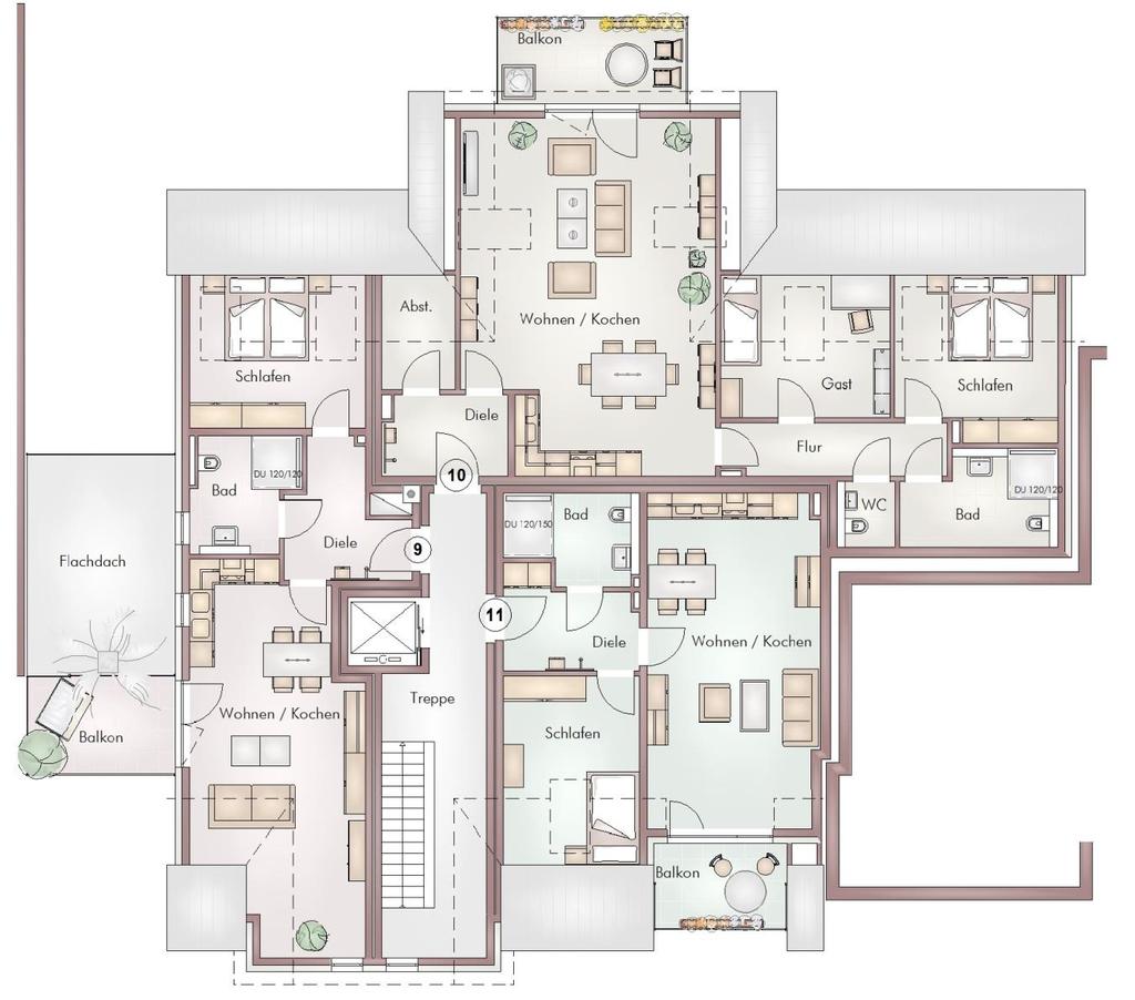 Dachgeschoss Wohnung 9 58,28 m² Wohnung