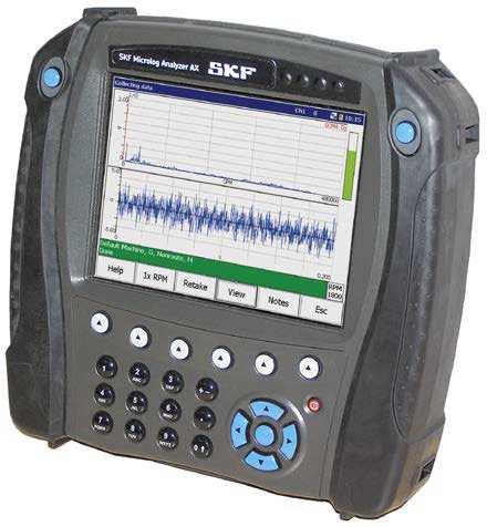 SKF Microlog-Analysator AX-Reihe CMXA 80 Moderner Datensammler/FFT-Analysator Der SKF Microlog-Analysator AX ist der modernste routenbasierte Analysator mit großem Display, den SKF derzeit im Angebot