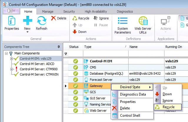 Aktivieren der SNMP-Traps Grundsätzlich muss nach einer Änderung dieser Parameter ALLE Enterprise Manager Gateways gestoppt und wieder gestartet werden.