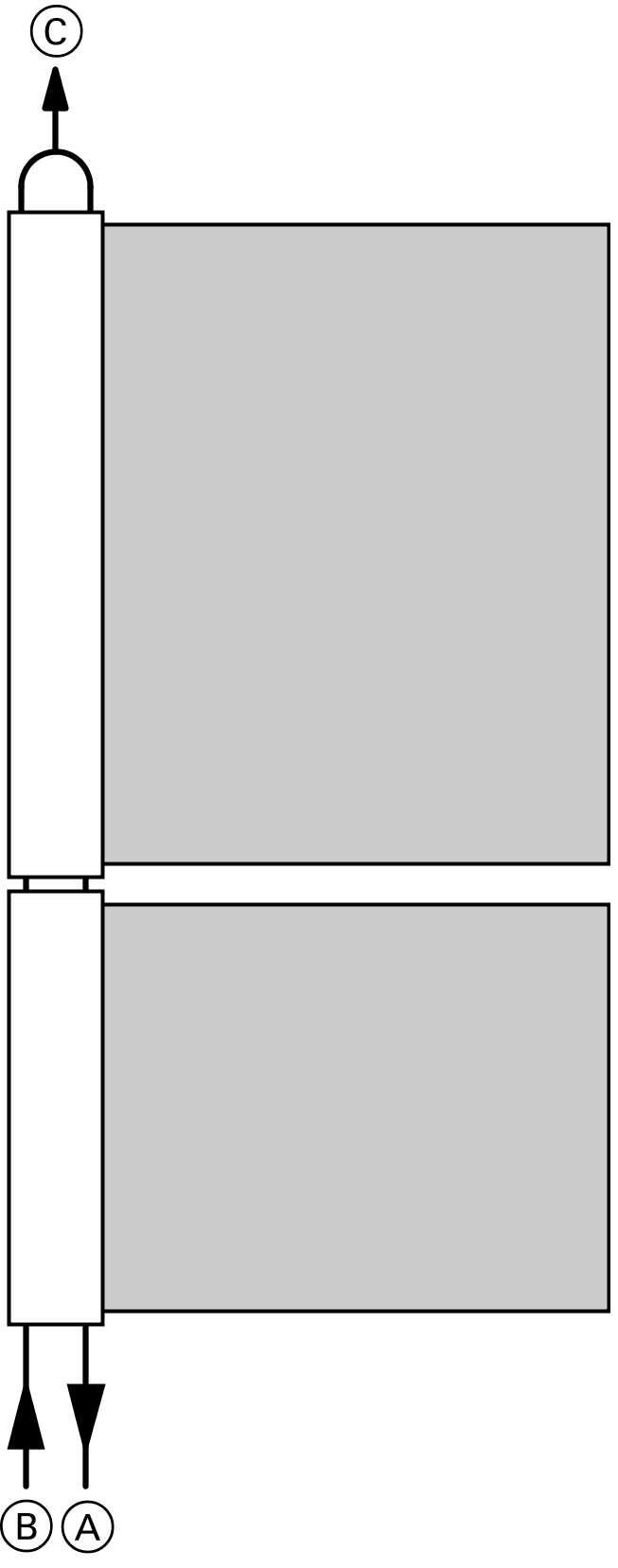 bzw. von links erfolgen Anschluss von rechts Anschluss von links A