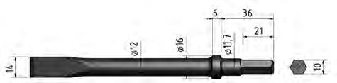 12,5 36 Spitzmeißel 125 39502-35-6 200 39502-37-6 30588051 Flachmeißel 125 10 39502-38-6 60023733 125 15 39502-40-6 195 15