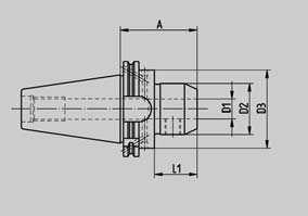 P.0 DIN 97- Form D + B Fräseraufnahmen DIN 97- Für Fräser mit Zylinderschaft und seitlicher itnahmefläche DIN 5-B.
