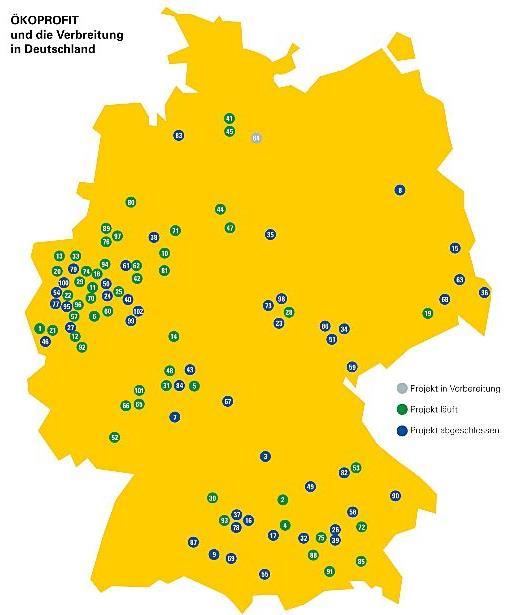 ÖKOPROFIT entwickelt in Graz, 1991 erstes ÖKOPROFIT-Projekt in DE in München, 1998 inzwischen mehr als 100 ÖKO- PROFIT-Kommunen in DE mit mehr als 3.