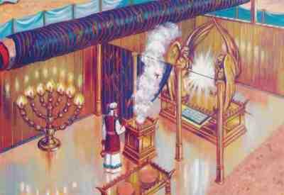 Das Heiligtum hatte drei Abteilungen: 1) VORHOF 2) DAS HEILIGE 3) DAS ALLERHEILIGSTE Das Heilige Zelt, das aus zwei Räumen bestand, die durch