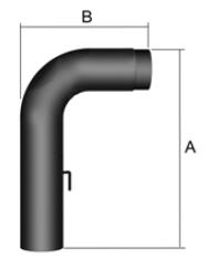Rauchrohre 2mm stark Senotherm lackiert 2mm Stahlblech Senothermlackiert in Grau/Schwarz -