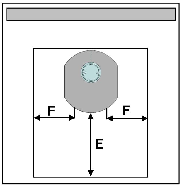 Brandschutzbestimmungen Funkenschutzvorlage (siehe Abb. 5) Alle brennbaren Bauteile, Möbel oder auch zum Beispiel Dekostoffe in der näheren Umgebung sind gegen Hitzeeinwirkung zu schützen.