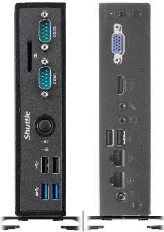 2x 16 GB DDR3L-1600 Vorderseite Rückseite Laufwerks- Schacht Cardreader 4x USB 2.0 2x COM HDMI + DisplayPort 2x Audio 2x USB 3.0 2x Gigabit LAN (Intel) 1x 2,5 (6,35cm) max.