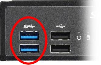 USB 3.0 Das Shuttle XPC slim Barebone DS67U7 verfügt über sechs USB-Ports, davon zwei USB 3.