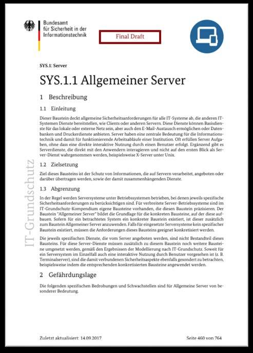 IT-Grundschutz-Kompendium Bausteine Umfang: ca. 10 Seiten!