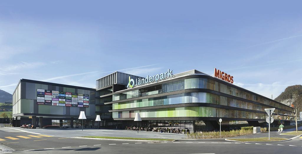 Einkaufszentrum Länderpark Stans: Modernes und MINERGIE zertifiziertes Gebäude