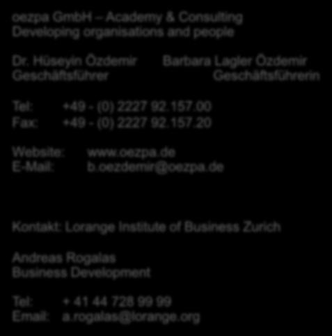 Kontakt oezpa GmbH Academy & Consulting Developing organisations