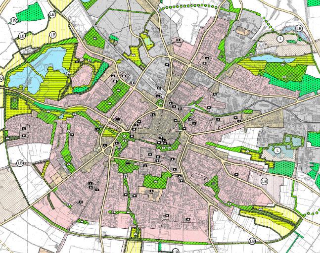 und Stadt-/Grünplanung in Beckum Grünflächenkonzeption Zentrale Achse grünzug radiale Grünzüge an Gewässern Äußerer Grünring Pflaumenallee/