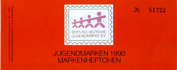 Markenheftchen der Deutschen-Philatelisten-Jugend e.v. (DPhJ) 03.III 1990- Bund 3.aIII (-- ohne --) 1990- Berlin 3.bIII (-- ohne --) Mit seriver No auf der 1. Deckelseite 1990 3.