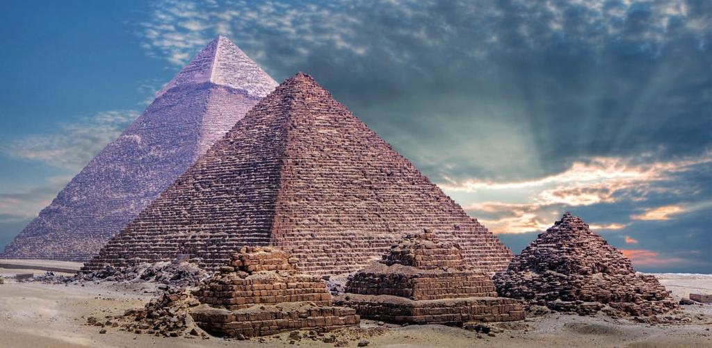 03. Januar Pyramiden von Gizeh, Ägypten Das Gräberfeld bei Gizeh besteht aus neun Py ra mi den sowie weiteren Tempeln und Beamtengräbern. Das bedeutendste Monument ist die um 2560 v. Chr.