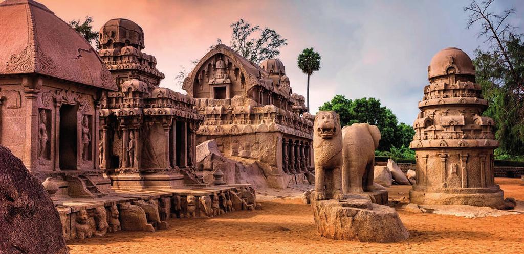 05. Januar Tempelbezirk von Mahabalipuram, Indien Rund 50 Kilometer südlich von Chennai (Madras) befindet sich eine der imposantesten archäologischen Stätten Südindiens mit einigen der schönsten