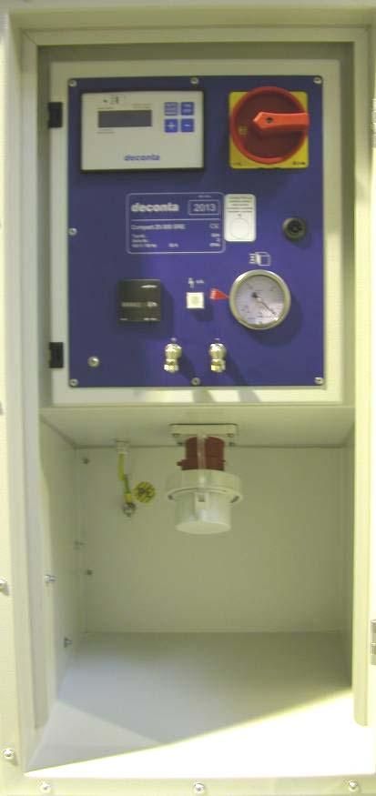 5.3 Schaltschrank SRE-Steuerung Hauptschalter Netzkontrolllampe Betriebsstundenzähler Anschluss Atmosphäre Erdungsanschluss Manometer Filterüberwachung Anschluss Unterdruck Stromanschluss 5.