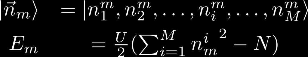 Bose-Hubbard-Modell atomares Limit (J=0): bei U>>J