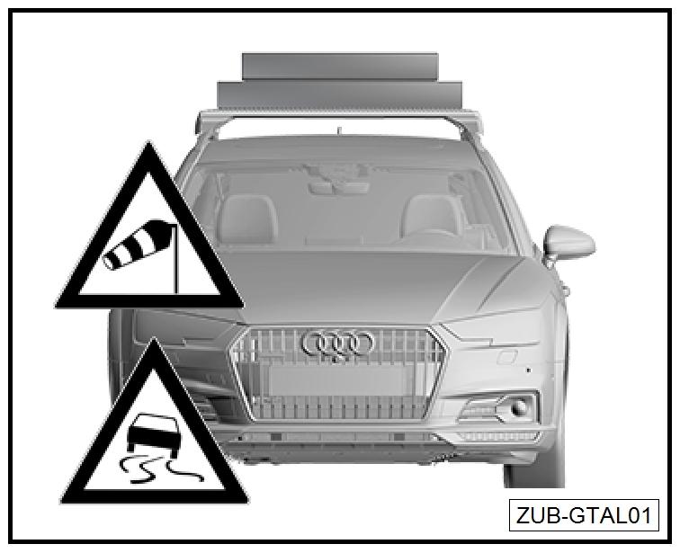 2.3 Sicherheitshinweise zum Fahren mit Grundträgern 2.3.1 Veränderte Fahrzeughöhe Vorsicht! Durch die Montage der Grundträger, verändert sich die Höhe Ihres Fahrzeugs.