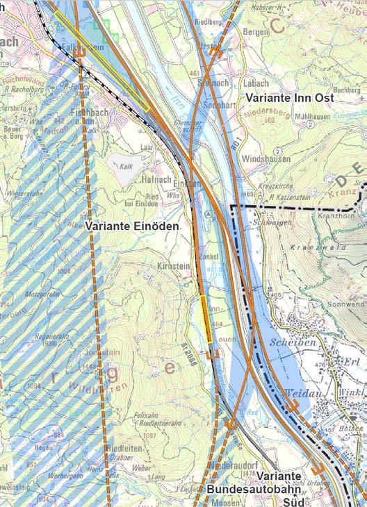 Grobtrassen-Entwicklung Beispiele bereits gesammelter Vorschläge aus der Region Korrektur Trassenvorschlag Niederaudorf: Tunnel von Süden kommend bis zur Verknüpfungsstelle Niederaudorf