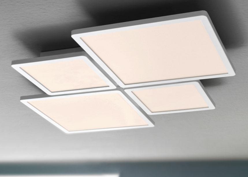 inkl. Leuchtmittel dimmbar 324,90 UVP LED-Deckenleuchte, aluminiumfarbig/weiß, ca. 61 x 61 cm, inkl. 1x 55W LED-Leuchtmittel, vom Endverbraucher nicht tauschbar, 4.400lm, 3.