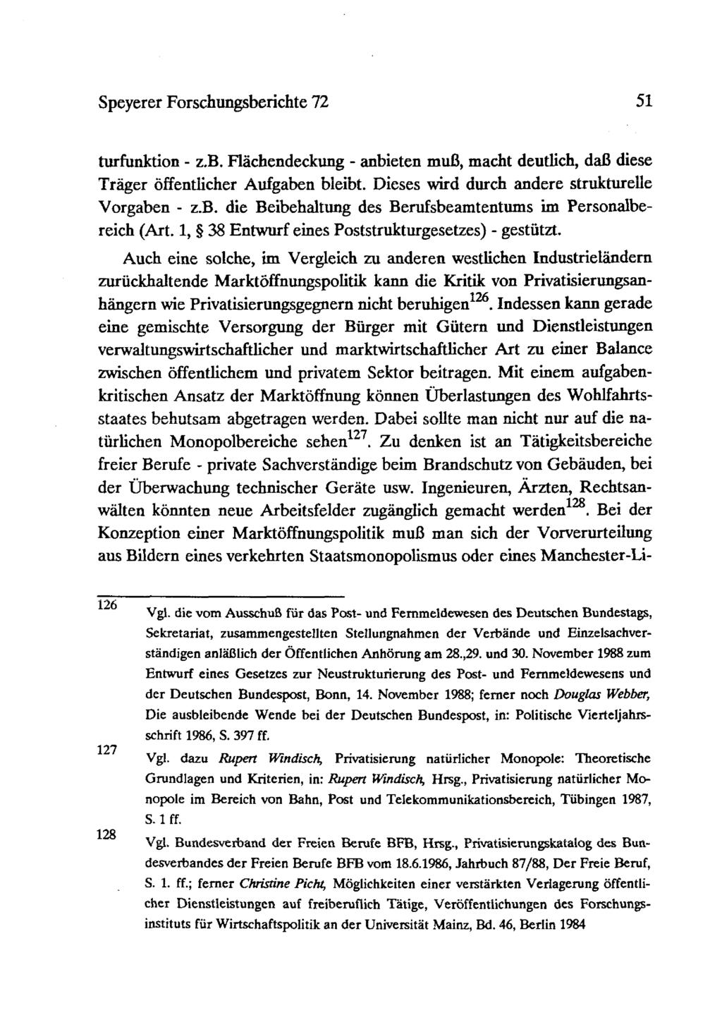 Speyerer Forschungsberichte 72 51 turfunktion - z.b. Flächendeckung - anbieten muß, macht deutlich, daß diese -.....,,,.,,.......r. ~..._. 11... t... - 11 Trager onenthcher Autgaoen 01e10t.