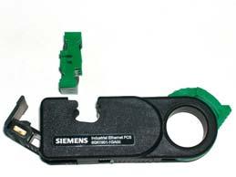 Assembly Instructions for SIMATIC NET Industrial Ethernet FastConnect RJ45 Plug 90 38mm green 1. Use the green knife cassette 6GK1901-1GB01 (5.1 mm knife clearance) in the stripping tool.