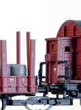 one box car Gr Kassel and one stake car Rm Stuttgart with barrels