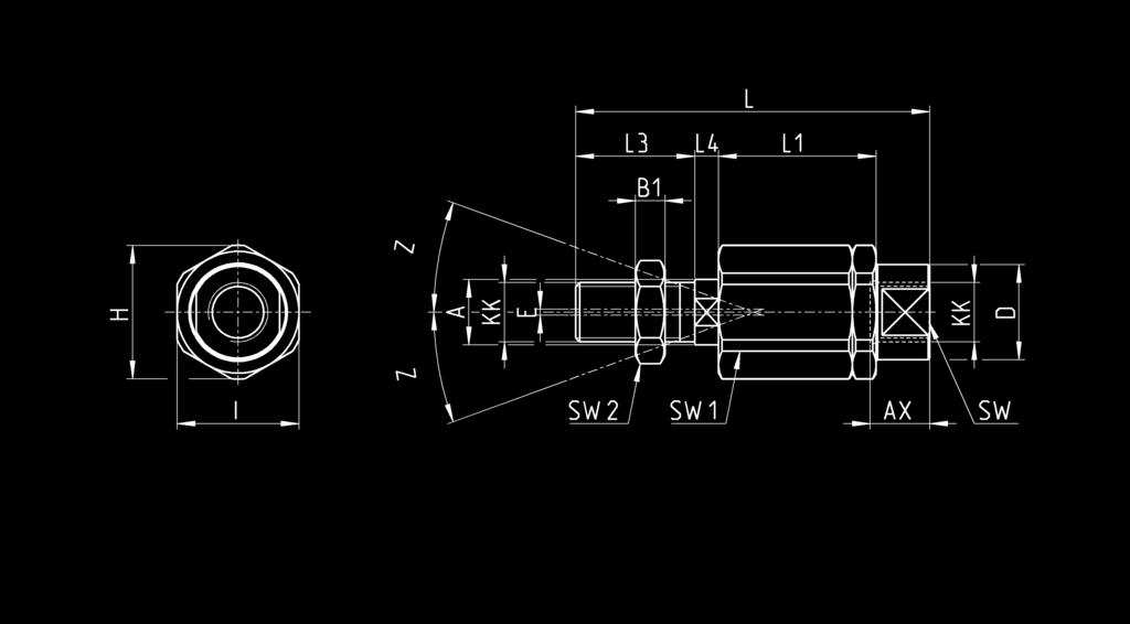 Ø KK L L L3 L4 A Ø D Ø H I SW SW SW2 B AX Z E GK-25-32 25-32 M0x,25 7,5 35 20 7,5 4 22 32 30 9 2 7 5 22 4