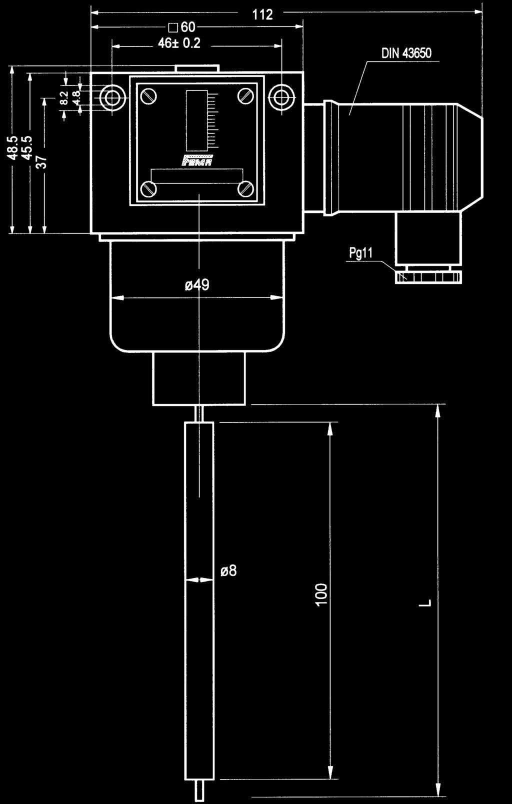 Mechanische Thermostate Stabthermostate 25 Stabthermostate Typenreihe TX TX490 Technische Daten (gilt nicht für Ex-Ausführungen) Gehäuse Druckguss GD AI Si 12 nach DIN 1725.