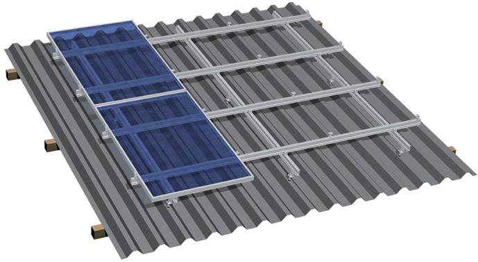System for fibre-cement, trapezoidal sheet and sandwich roofs Mounting with hanger bolts or solar fasteners Mounting rail ST-AK 7/47 Art. No. 30-107-015 Splice 7 SP Art. No. 30-200-015 End clamp EH AK II Klick 30-50 A Art.