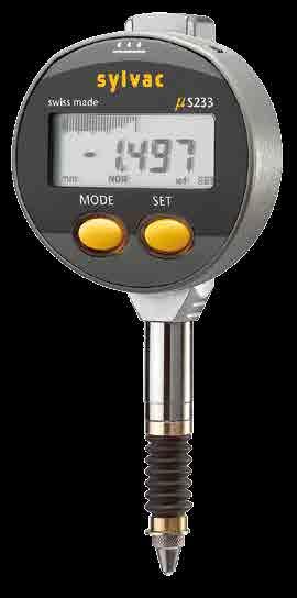 Messuhren Serie S_Dial 233 / Analog / Vertikal Schutzart IP65 Besonders kleine kompakte Messuhr (Ø Gehäuse 44 mm) Wasser- und Kühlmittelfest, Schutzart IP65 nach IEC 60529