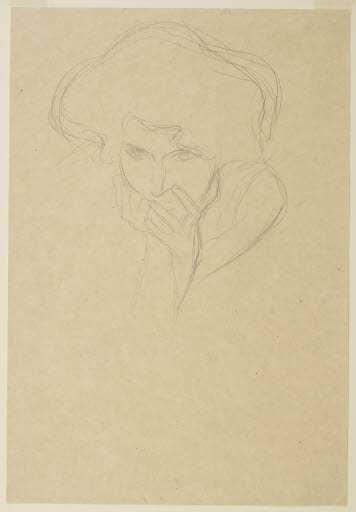 9 3.) Provenienzangaben zu einer Zeichnung von Gustav Klimt: LM 1348 Gustav Klimt (Baumgarten bei Wien 1862 1918 Wien) Frauenkopf, das Kinn in die Hände