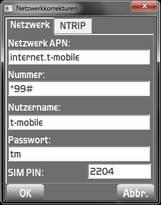 Einwahlnummer: siehe Tabelle Benutzername: siehe Tabelle Passwort: siehe Tabelle SIM PIN: PIN der SIM Karte Provider Anwahl User-ID PW APN T-Mobile