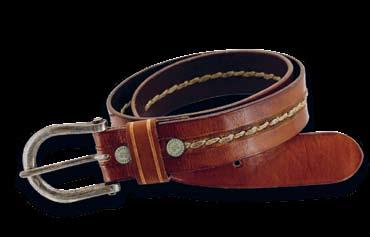 Metallplakette im Lederschlaufe Breite 1½ inches Full grain, milled bridle leather Brown